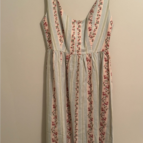 WeWoreWhat Floral Print Victorian Style Fit & Flare Midi Dress in Rosewood - Picture 2 of 7